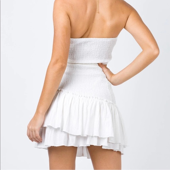 THE ALASKA WHITE MINI RUFFLED SKIRT - Picture 3 of 4